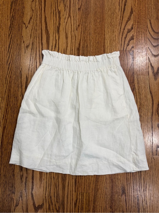 J. Crew Dresses & Skirts - J. Crew 100% Linen Cream Elastic-Waist Mini Skirt (2)